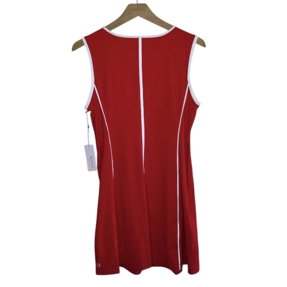 NWT Kinona | Birdie Maker Cherry Red Golf Dress White Piping Size Small - Picture 6 of 7
